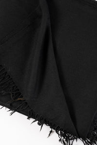 Pashmara Plain Black Wool Shawl