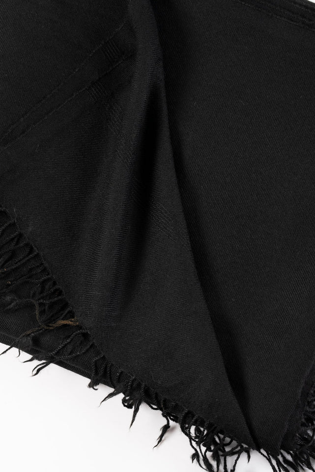 Pashmara Plain Black Wool Shawl