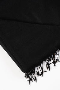 Pashmara Plain Black Wool Shawl